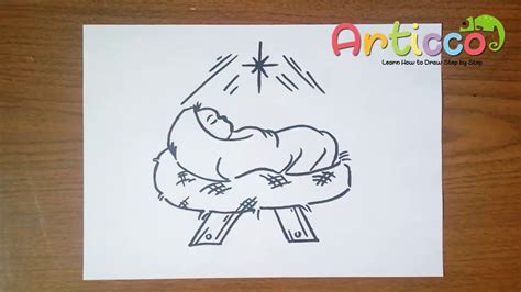 How to draw baby jesus step by step drawing for kids christmas drawing ...