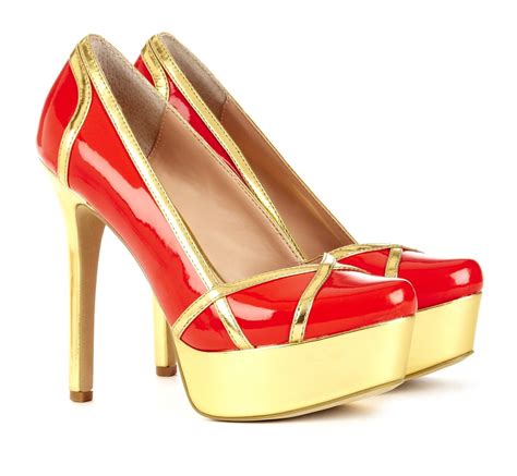 Red & Gold pumps | Shoes, Me too shoes, Stylish shoes