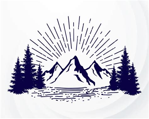 Mountains And Trees Svg | mountainsvg.com