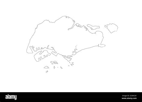 Singapore map outline vector illustration Stock Vector Image & Art - Alamy