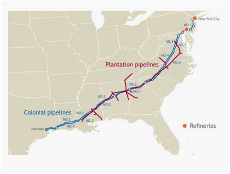 The Plantation Pipeline Transports Gasoline And Other - Colonial And Plantation Pipeline Map, HD ...