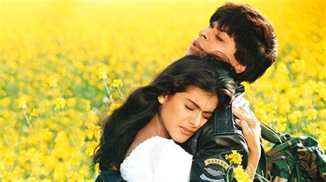 Kajol and Shah Rukh Khan in "Dilwale Dulhania Le Jayenge" (1995) | Romantic movies, Bollywood ...