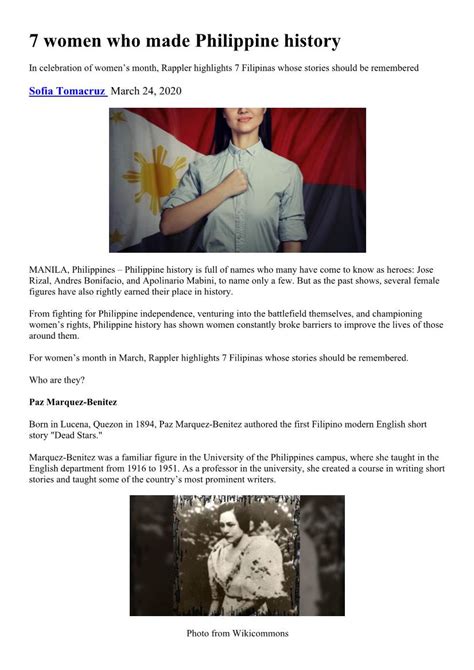 7 Women Who Made Philippine History - DocsLib