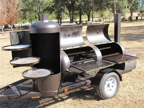 Custom BBQ Grill in Field with Trees