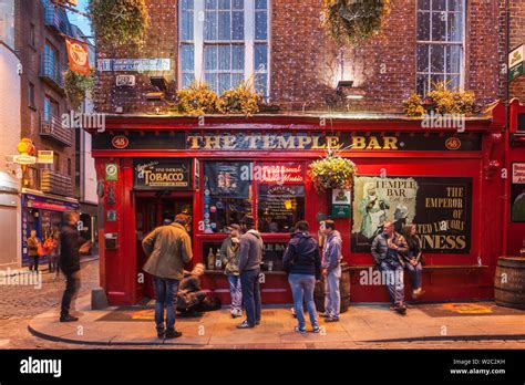 Ireland, Dublin, Temple Bar area, traditional pub exterior, The Temple ...