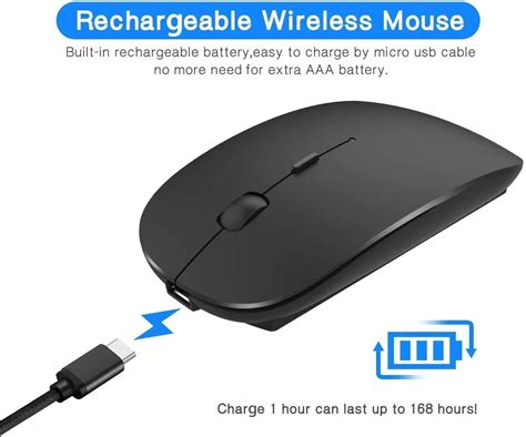 Rechargeable Wireless Mouse for MacBook Pro/ Air,Bluetooth Mouse for Laptop/PC/Mac/iPad pro ...