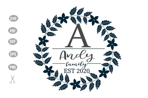 Family Monogram Template SVG Design