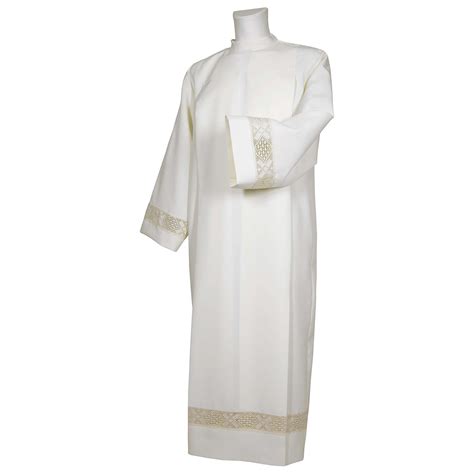 Catholic Alb with lace partition 65% polyester 35% cotton | online sales on HOLYART.com