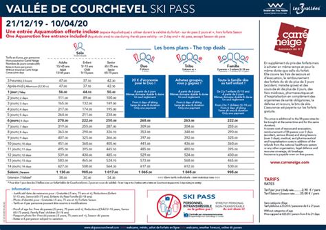 La Tania Lift Pass Prices 2020. Three Valleys Lift Pass Prices 2019/ ...