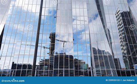 Reflection in the Glass of the Skyscraper Facade Stock Image - Image of ...