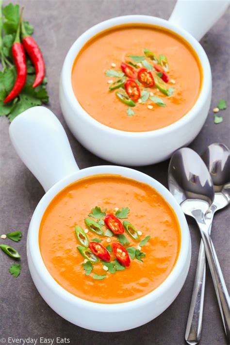 Spicy Thai Pumpkin Soup (Easy 20-Minute Recipe!) - Everyday Easy Eats