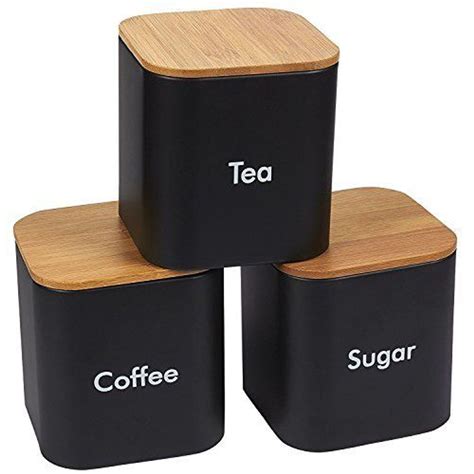 Kitchen Canister Set - 3-Piece Coffee, Sugar, and Tea Storage Container ...