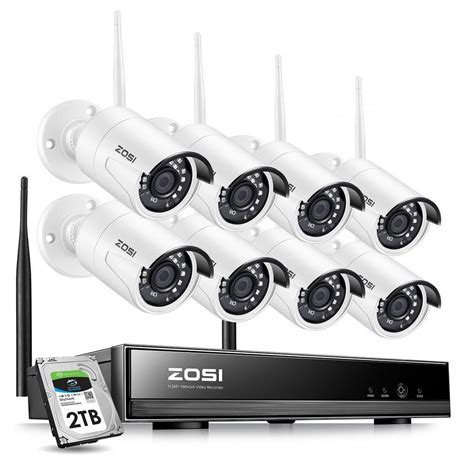 ZOSI 8-Channel 1080p 2TB NVR Security Camera System with 8 Wireless Bullet Cameras… in 2020 ...