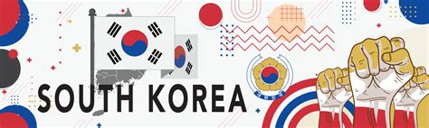 Banner South Korea national day with South Korean flag colors theme ...