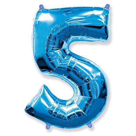 42 inch Party Brands Number 5 - Blue Foil Balloon