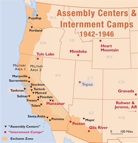 Japanese Internment Camps Map – Map Of The Usa With State Names