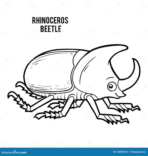 Rhinoceros Beetle Coloring Page