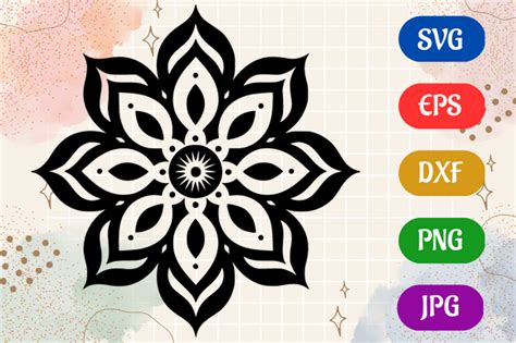 Mandala | Black and White Logo Vector Graphic by Creative Oasis · Creative Fabrica