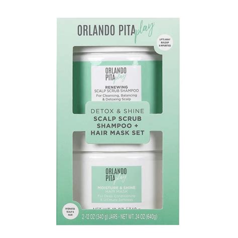 ORLANDO PITA Play Detox Scalp Scrub Shampoo & Hair Mask Set 12 oz, 2-pack