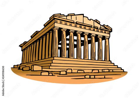 Greece Ancient Temple Acropolis of Athens clipart Stock Vector | Adobe ...