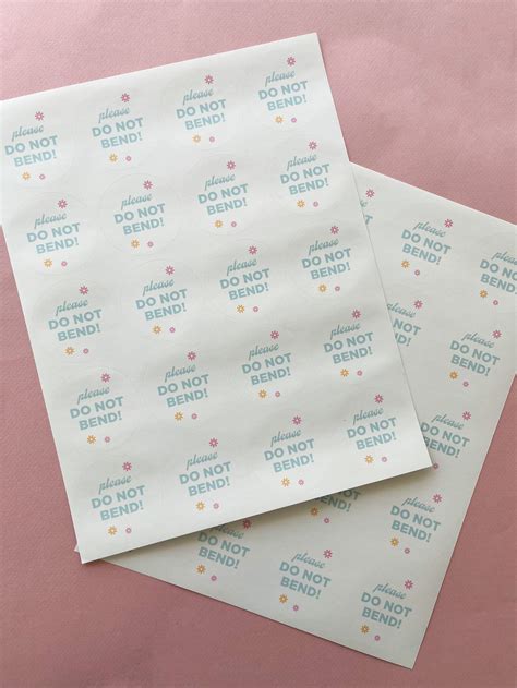 Do Not Bend Sticker Sheets — Shipping Hip Printed Poly Mailers, Insert Cards, Washi Tape ...