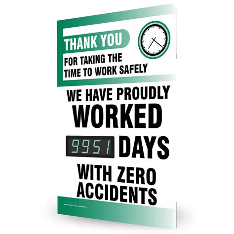 Thank You Taking Time Work Safely Sign - Digital Scoreboard