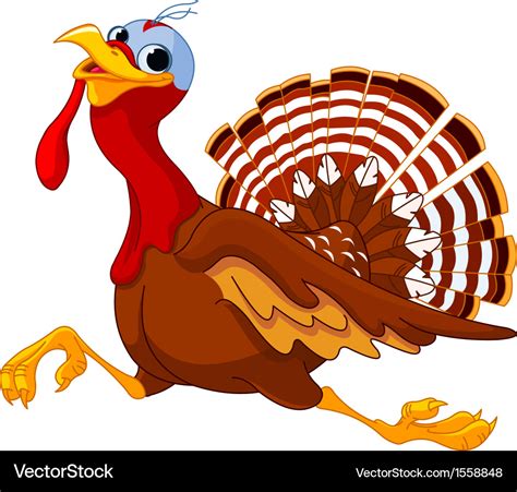 Running Cartoon Turkey Royalty Free Vector Image