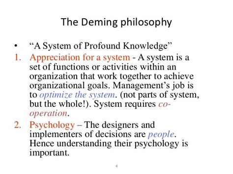 The deming philosophy