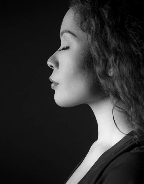 Free Images : black and white, girl, woman, hair, profile, model ...