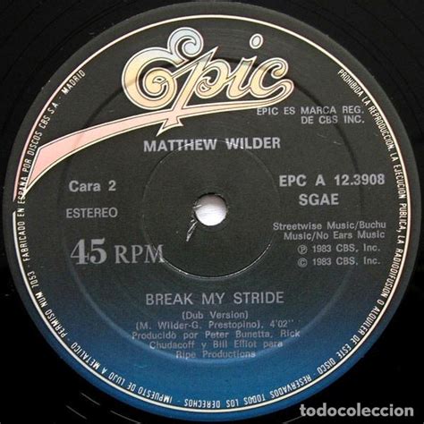 matthew wilder - break my stride (remix version - Comprar en ...