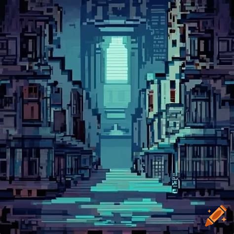 Pixel art of a mysterious victorian street on Craiyon