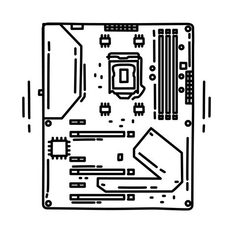 Motherboard PC Icon. Doodle Hand Drawn or Outline Icon Style. 7151213 Vector Art at Vecteezy