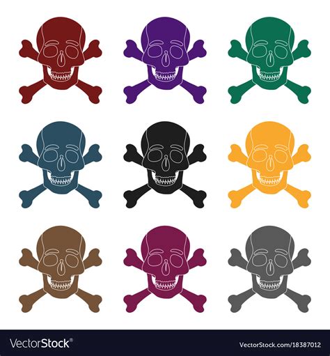 Pirate skull and crossbones icon in black style Vector Image