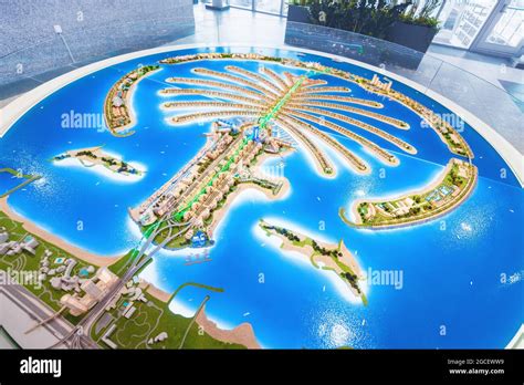 23 February 2021, Dubai, UAE: Layout and plan of the artificial island ...