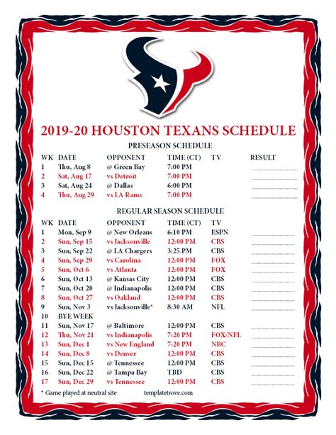 Houston Texans Schedule 2024 To 2024 - Chelsy Georgette