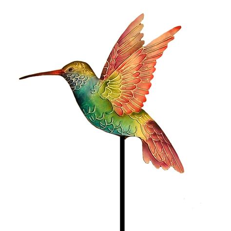 Handmade Rainbow Hummingbird Garden Decoration (Garden Stake Rainbow Hummingbird), Multicolor ...