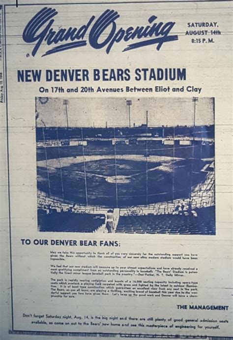 Bears Stadium - its beginning and evolution | Denver Public Library History