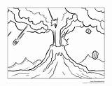 Volcano Coloring Pages sketch template