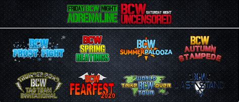 My custom version of BCW; two shows and eight PPV's. All create-an ...