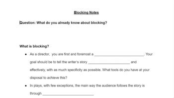 Blocking Guided Notes by Corny Creations | TPT