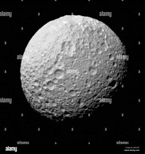 Saturn's Moon Mimas Stock Photo - Alamy