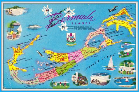 1968 - Bermuda map with hotels | Bermuda Shorts | Pinterest