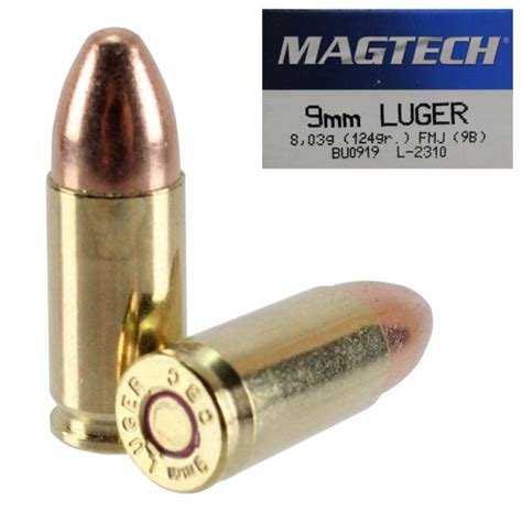 Náboj Magtech 9mm Luger (9B) FMJ 8,0g/124gr | prodej-zbrani.cz