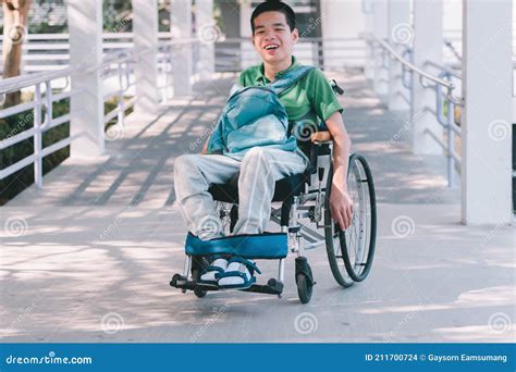 Special Child on Wheelchair is Smiling Face As Happiness on Ramp for ...