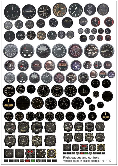 Becc Flight Gauges and Controls Multi Pack Decals FLIGHT | Hobbies