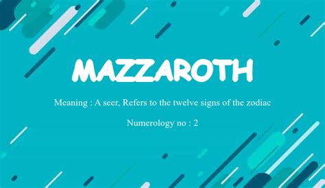 Mazzaroth Name Meaning