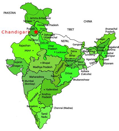 Chandigarh, India | Chandigarh, India, Illustrated map