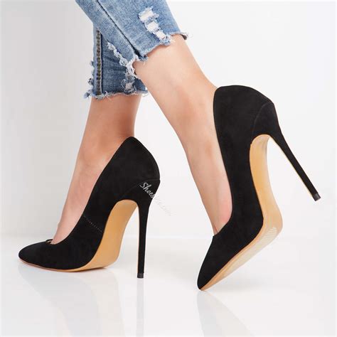 Shoespie Black Classic Suede Sexy Stiletto Heels- Shoespie.com