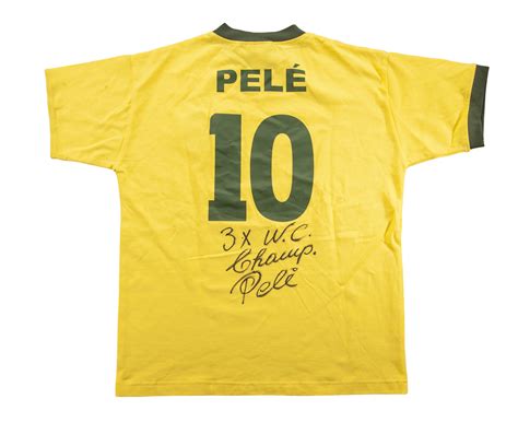 Lot Detail - Pele Signed Brazil Soccer Jersey