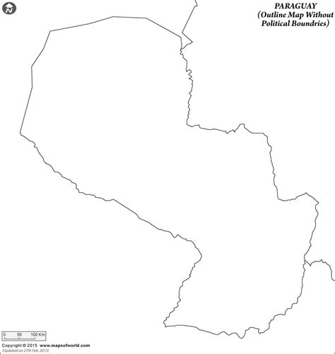 Paraguay Map Outline | Blank Map of Paraguay